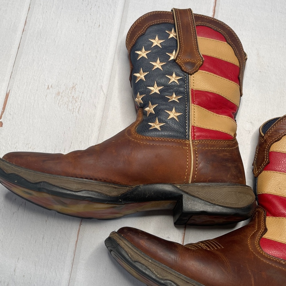 Durango 9 Cowboy Boots Flag Patriotic Ladies Square Toe 10 Inch Western Rodeo - Picture 15 of 15